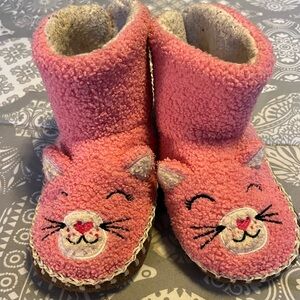 💗Hanna Andersson Pink Kitty Slippers, Size 11-12💗